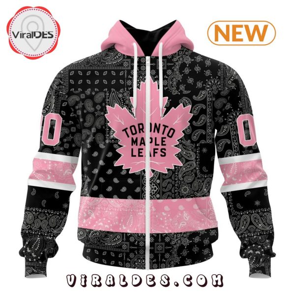 NHL Toronto Maple Leafs Special Pink Paisley Design Hoodie