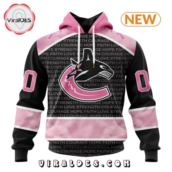 NHL Vancouver Canucks Special Pink Fight Breast Cancer Design Hoodie