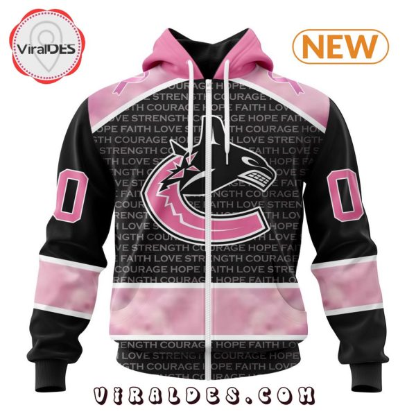 NHL Vancouver Canucks Special Pink Fight Breast Cancer Design Hoodie