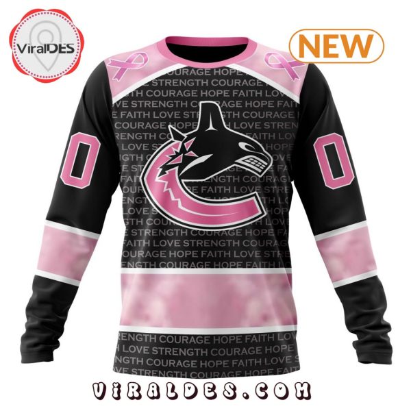 NHL Vancouver Canucks Special Pink Fight Breast Cancer Design Hoodie