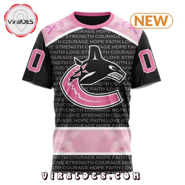 NHL Vancouver Canucks Special Pink Fight Breast Cancer Design Hoodie