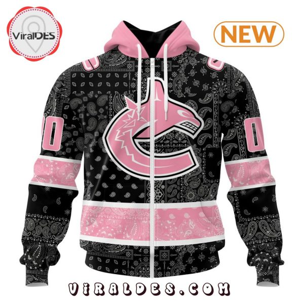 NHL Vancouver Canucks Special Pink Paisley Design Hoodie