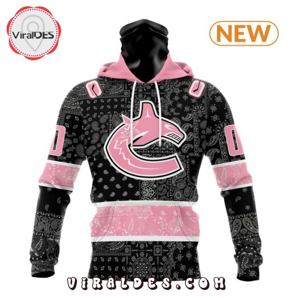 NHL Vancouver Canucks Special Pink Paisley Design Hoodie