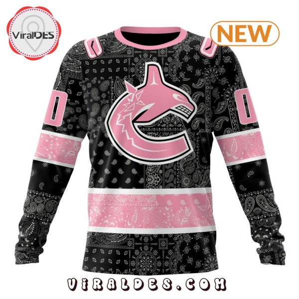 NHL Vancouver Canucks Special Pink Paisley Design Hoodie