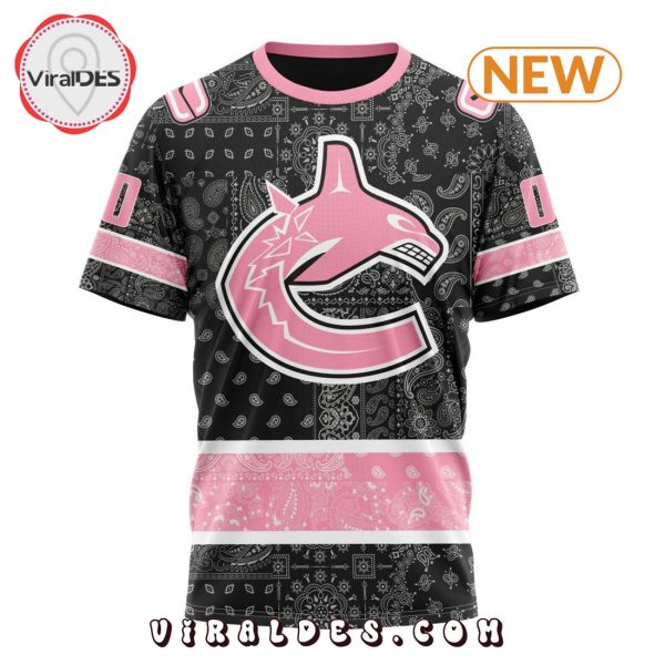 NHL Vancouver Canucks Special Pink Paisley Design Hoodie