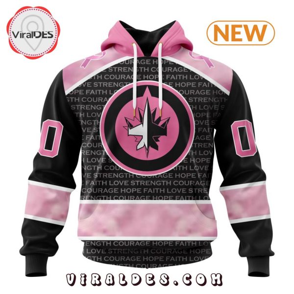 NHL Winnipeg Jets Special Pink Fight Breast Cancer Design Hoodie