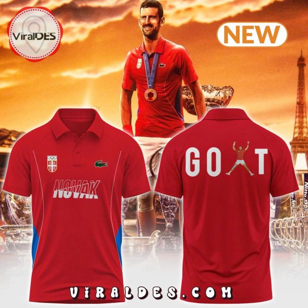 Novak Djokovic Goat Red Polo Shirt