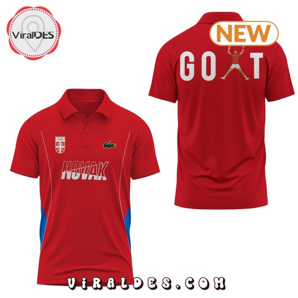 Novak Djokovic Goat Red Polo Shirt