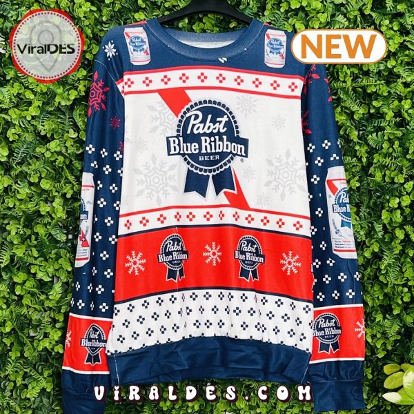 Pabst Blue Ribbon Xmas Ugly Christmas Sweater