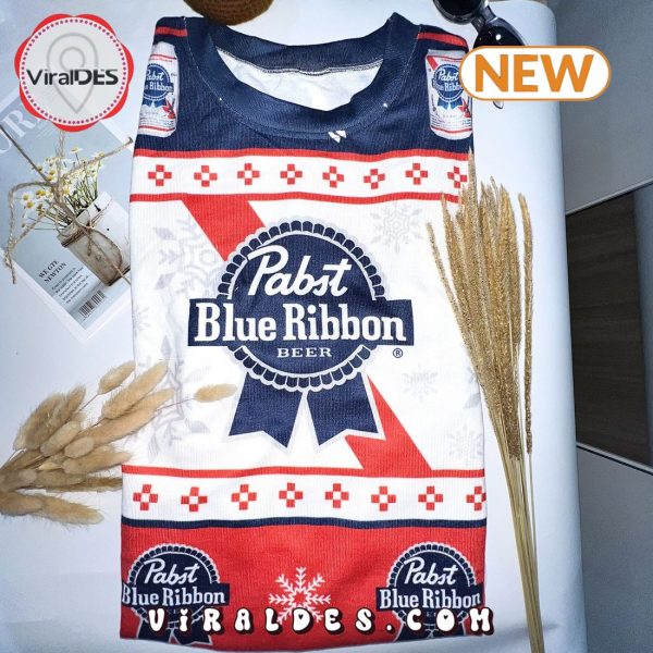 Pabst Blue Ribbon Xmas Ugly Christmas Sweater