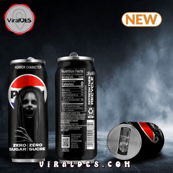 Pepsi Zero Drink Horror Character Halloween Tumbler Can