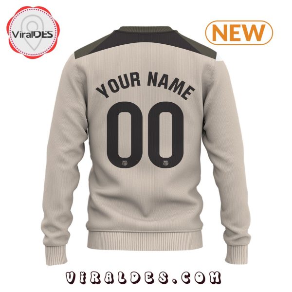 Personalized Barcelona FC Wool Grey Sweater