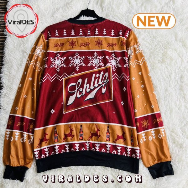 Personalized Funny Schlitz Beer Ugly Christmas Sweater