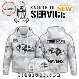 Baltimore Ravens Arctic Camo Salute To Service Hoodie, Jogger, Cap