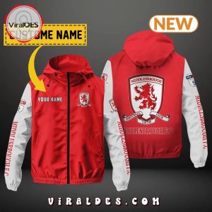 Middlesbrough FC Custom Name Windbreaker Jacket