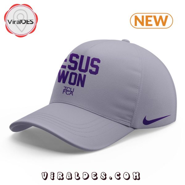 TCU Football Jesus Won Grey T-Shirt, Jogger, Cap