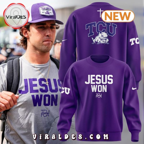 TCU Football Jesus Won Purple Sweatshirt