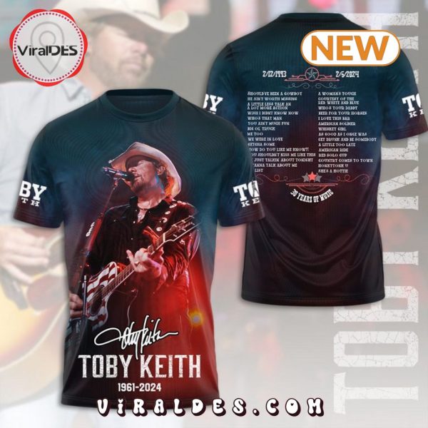 Toby Keith 1961-2024 Signatures Hoodie