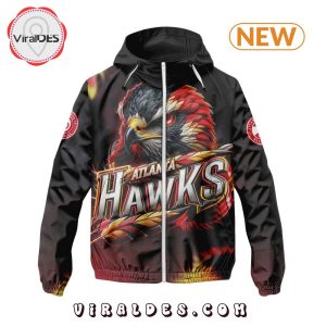 NBA Atlanta Hawks Realistic Team Logo Design Windbreaker Jacket