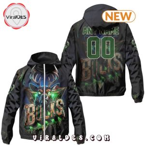 NBA Milwaukee Bucks Realistic Team Logo Design Windbreaker Jacket