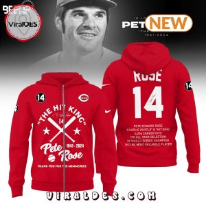 The Hit King Pete Rose Memories Red Hoodie