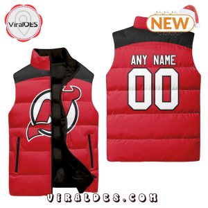 NHL New Jersey Devils Custom Home Sleeveless Puffer Jacket