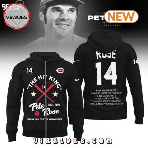 The Hit King Pete Rose Memories Black Hoodie