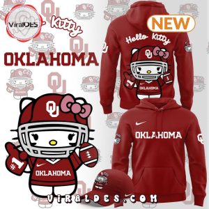 Hello Kitty x Oklahoma Football Red Hoodie, Jogger, Cap