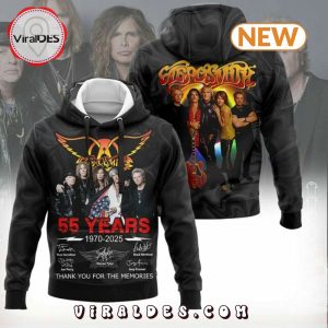 55 Years 1970 – 2025 Aerosmith Signatures Hoodie