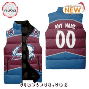 NHL Colorado Avalanche Custom Home Sleeveless Puffer Jacket