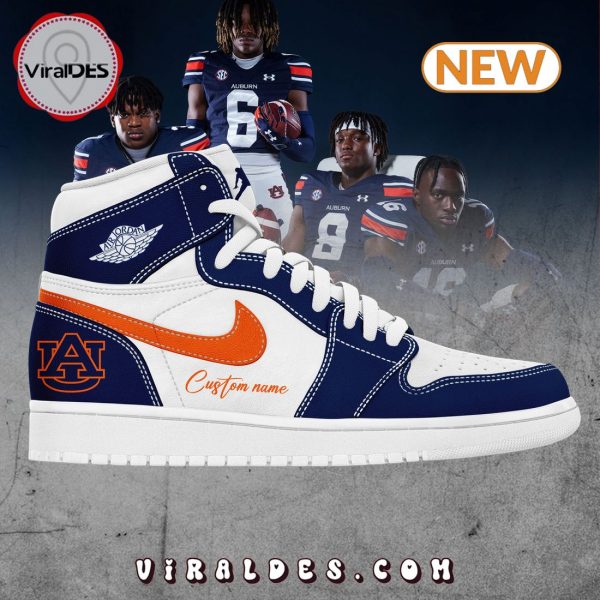 Auburn Football Custom Name Air Jordan 1 Hightop Sneakers