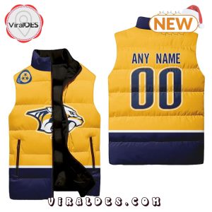 NHL Nashville Predators Custom Home Sleeveless Puffer Jacket