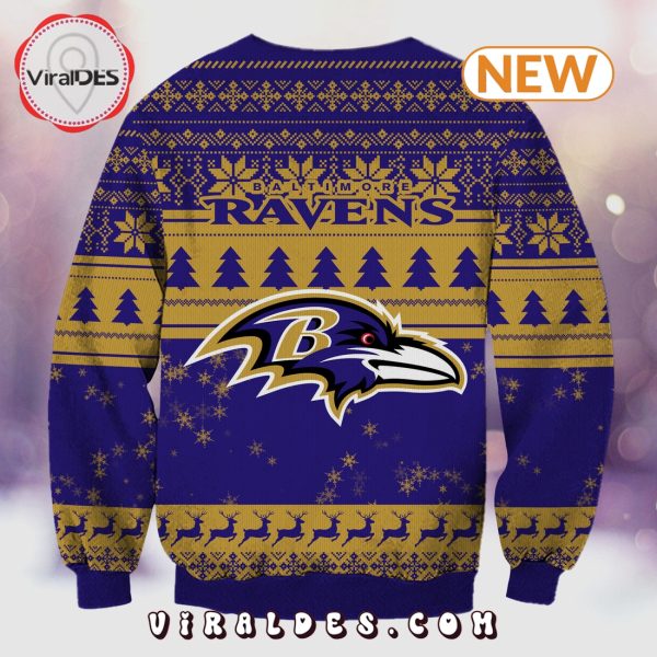 Baltimore Ravens Christmas Grinch Knitted Sweater