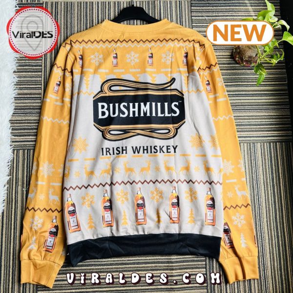 Bushmills Irish Whiskey Snowflakes Xmas Ugly Christmas Sweater