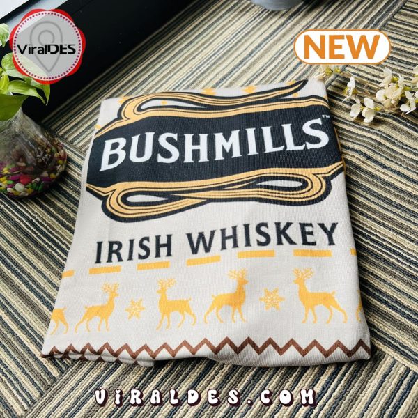 Bushmills Irish Whiskey Snowflakes Xmas Ugly Christmas Sweater