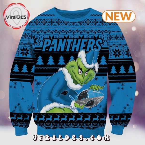 Carolina Panthers Christmas Grinch Knitted Sweater