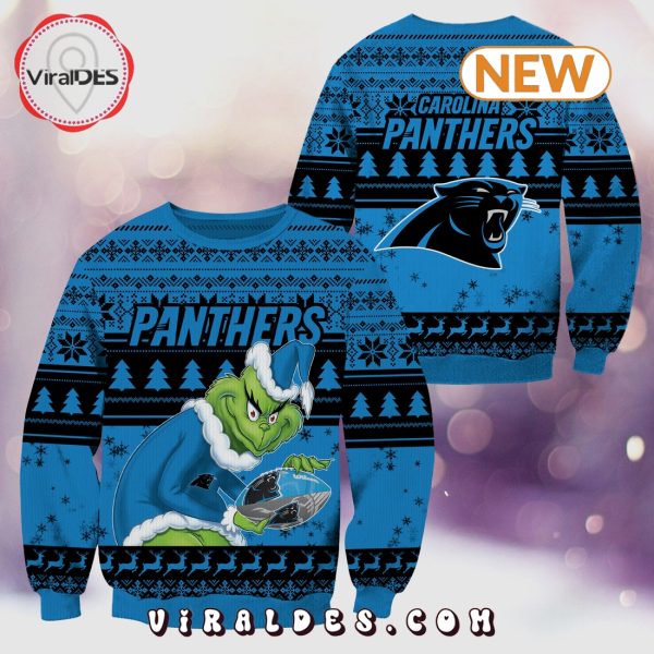 Carolina Panthers Christmas Grinch Knitted Sweater