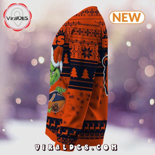 Chicago Bears Christmas Grinch Knitted Sweater