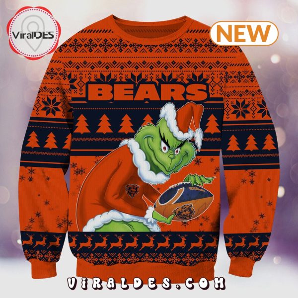 Chicago Bears Christmas Grinch Knitted Sweater