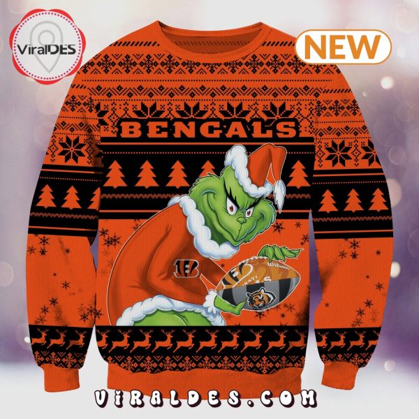 Cincinnati Bengals Christmas Grinch Knitted Sweater