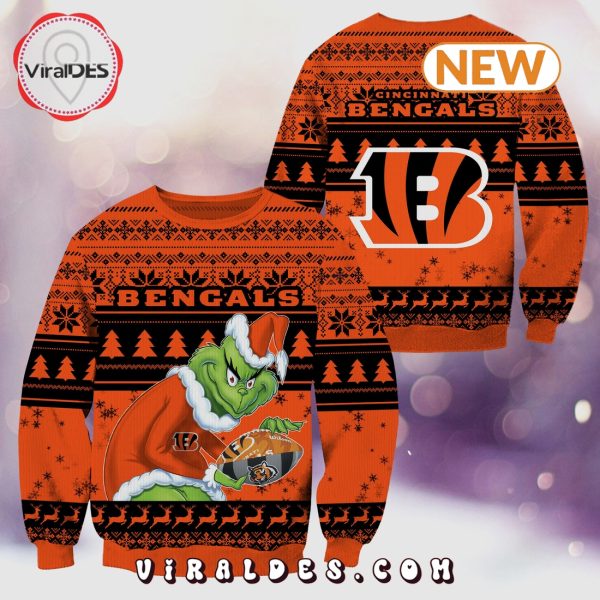 Cincinnati Bengals Christmas Grinch Knitted Sweater