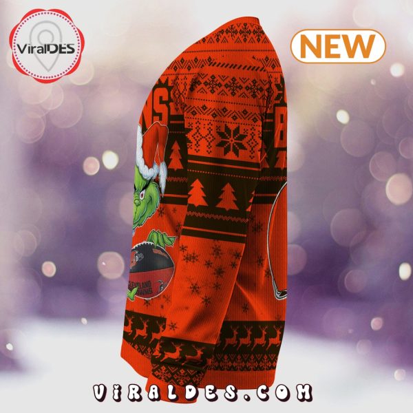 Cleveland Browns Christmas Grinch Knitted Sweater