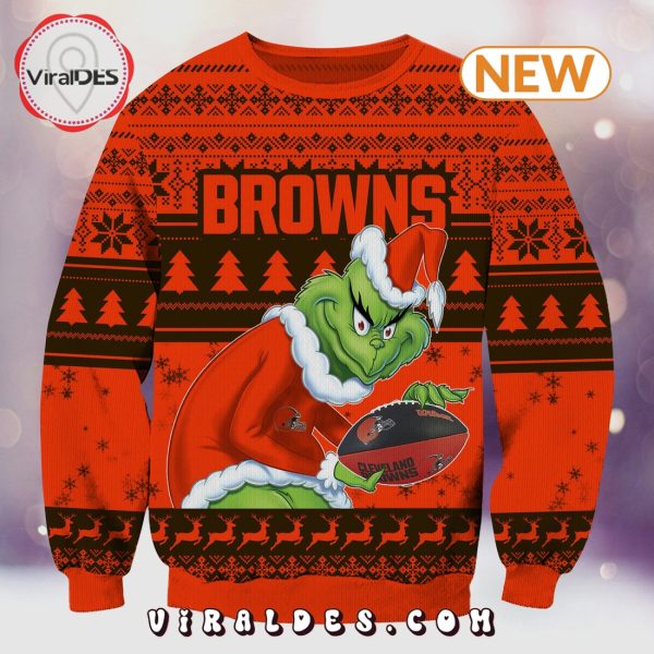 Cleveland Browns Christmas Grinch Knitted Sweater