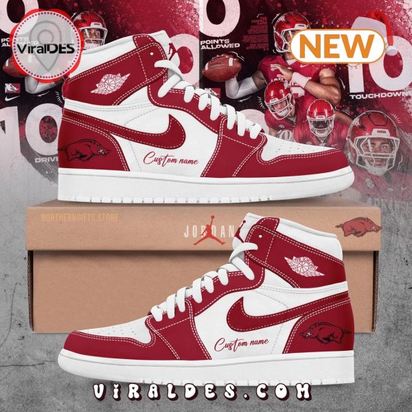 Custom Arkansas Razorbacks Air Jordan 1 Hightop Sneakers