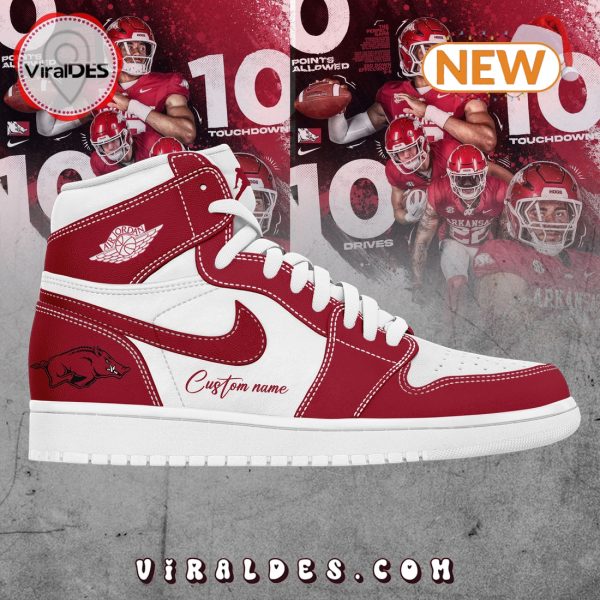 Custom Arkansas Razorbacks Air Jordan 1 Hightop Sneakers