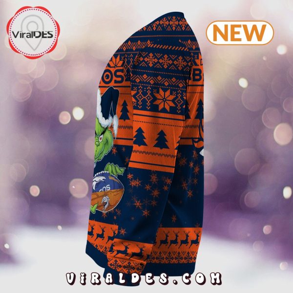 Denver Broncos Christmas Grinch Knitted Sweater