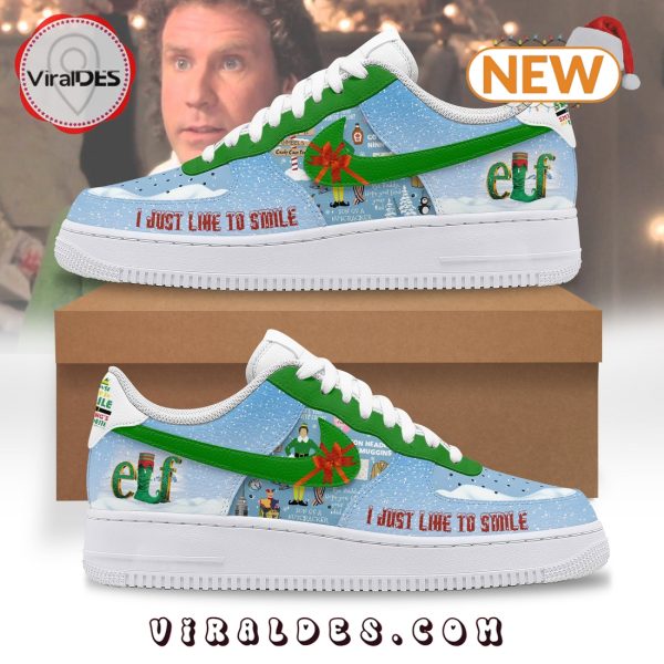 Elf Summer Snow I Just Like To Smile Air Force 1 Sneakers