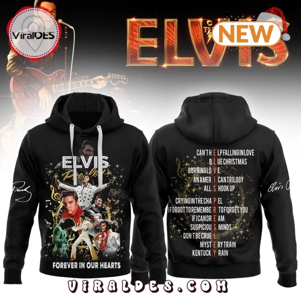 Elvis Presley Forever In Our Hearts Black Hoodie