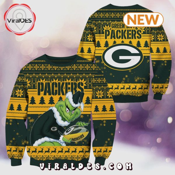 Green Bay Packers Christmas Grinch Knitted Sweater