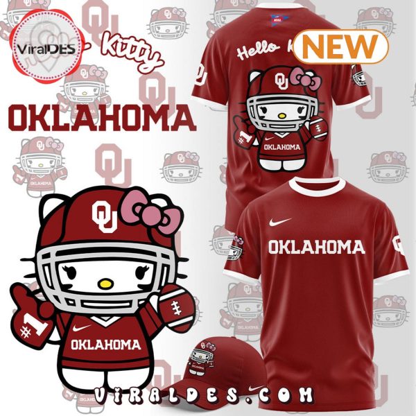 Hello Kitty x Oklahoma Football Red T-Shirt, Jogger, Cap